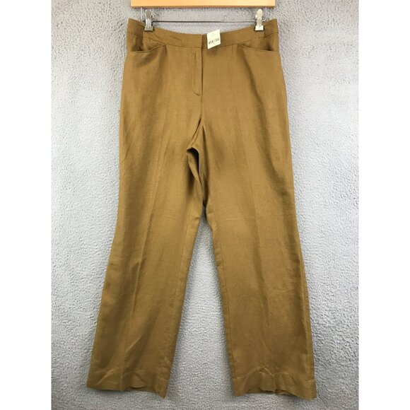 J. Jill Pants - New J Jill Sandalwood Wide Leg Genuine Fit Linen Pants size 12